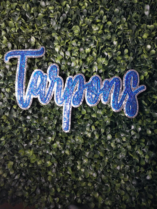 Tarpons Cursive Sequin Patch