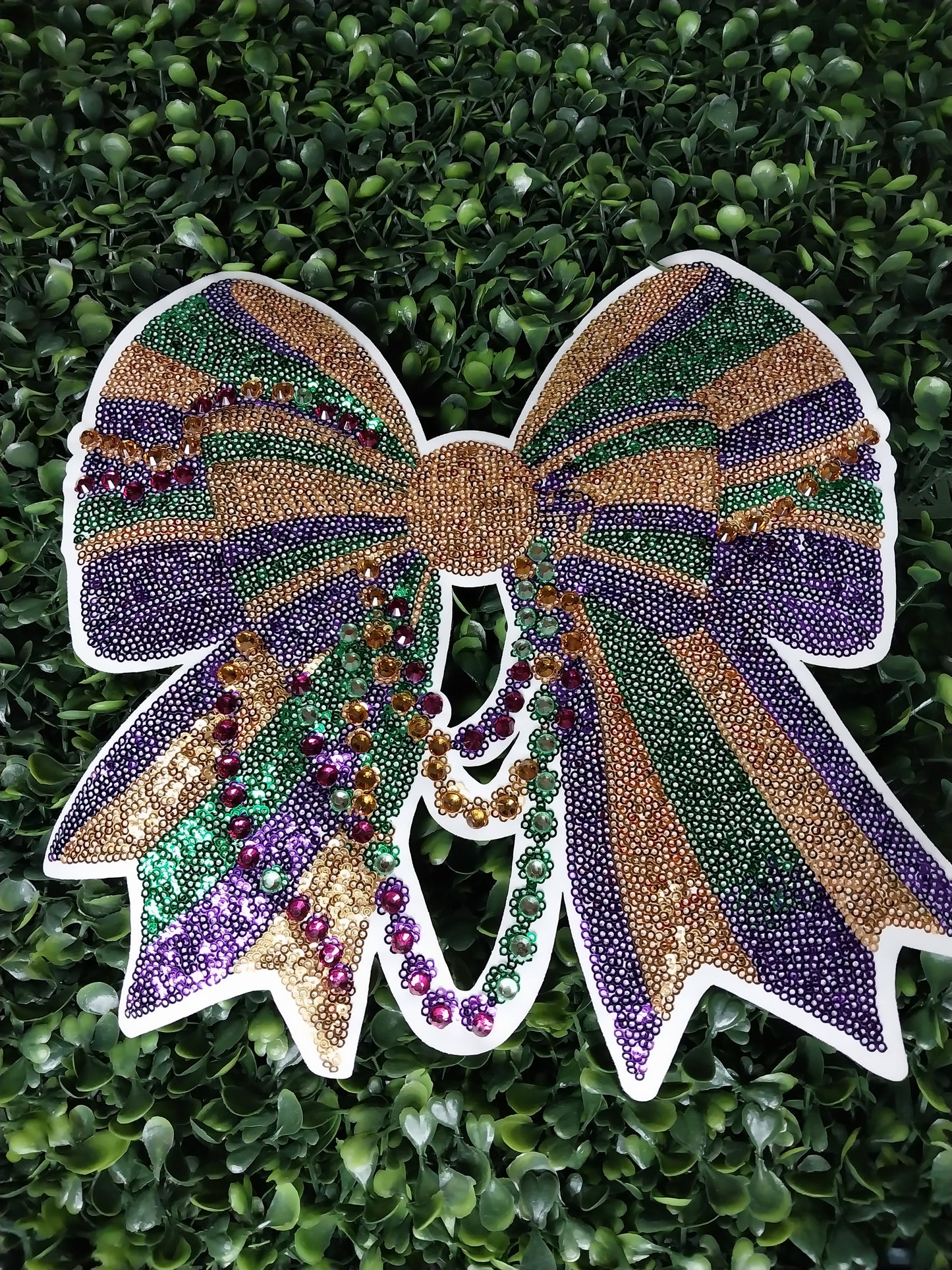 Mardi Gras Sequin/Rhinestone Bow  Patch