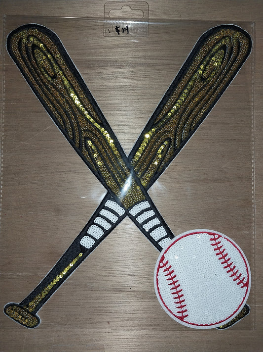 Baseball Bat  Sequin Patch