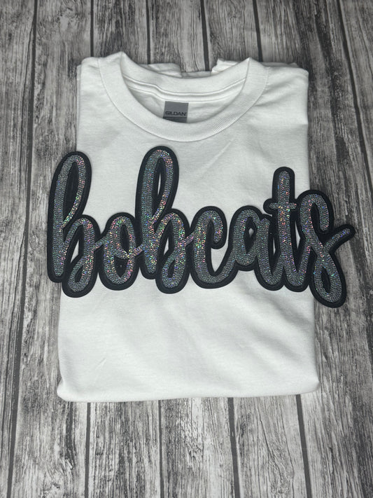 "Bobcats" 11.6"W X 6.5"H Mascot Sequin Patch