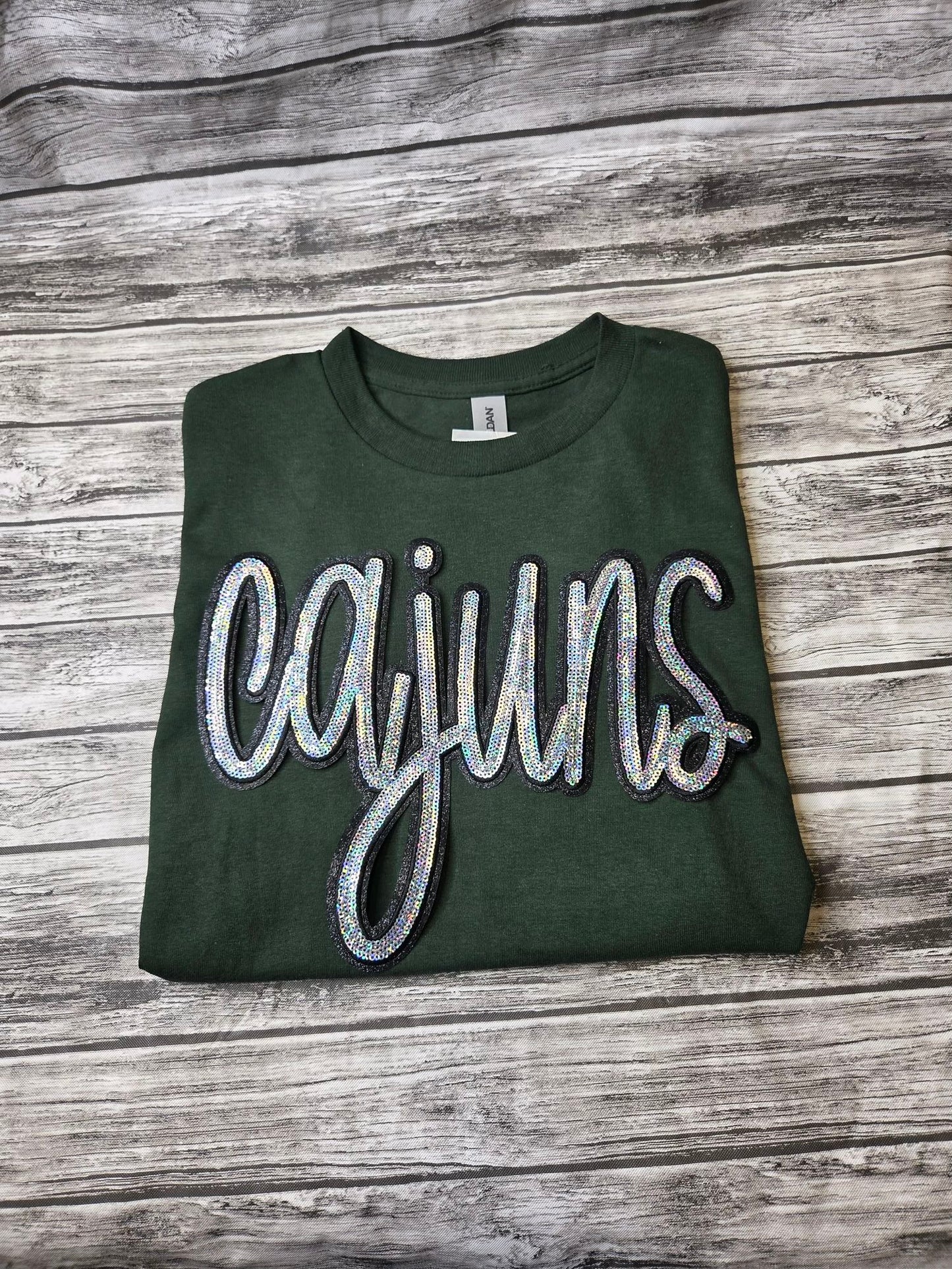 "Cajuns" 11.6"W X 6.5"H Mascot Sequin Patch