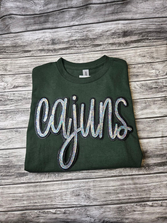"Cajuns" 11.6"W X 6.5"H Mascot Sequin Patch