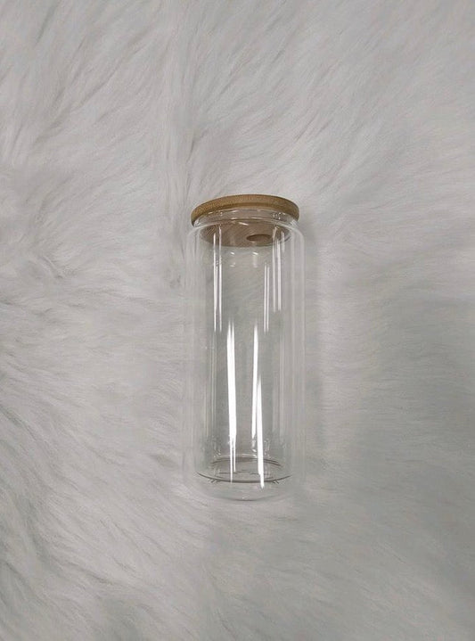 Sublimation Snow Globe Glass Can with Bamboo Lid