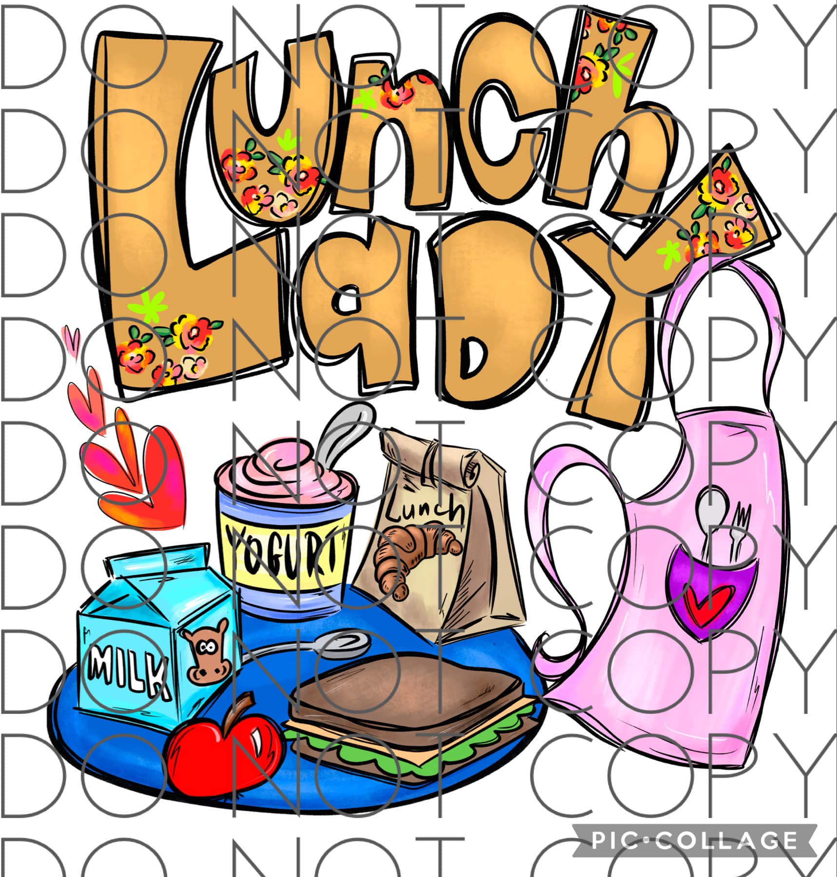 Lunch Lady with plate and apron (Direct To Film) – House of Personalization