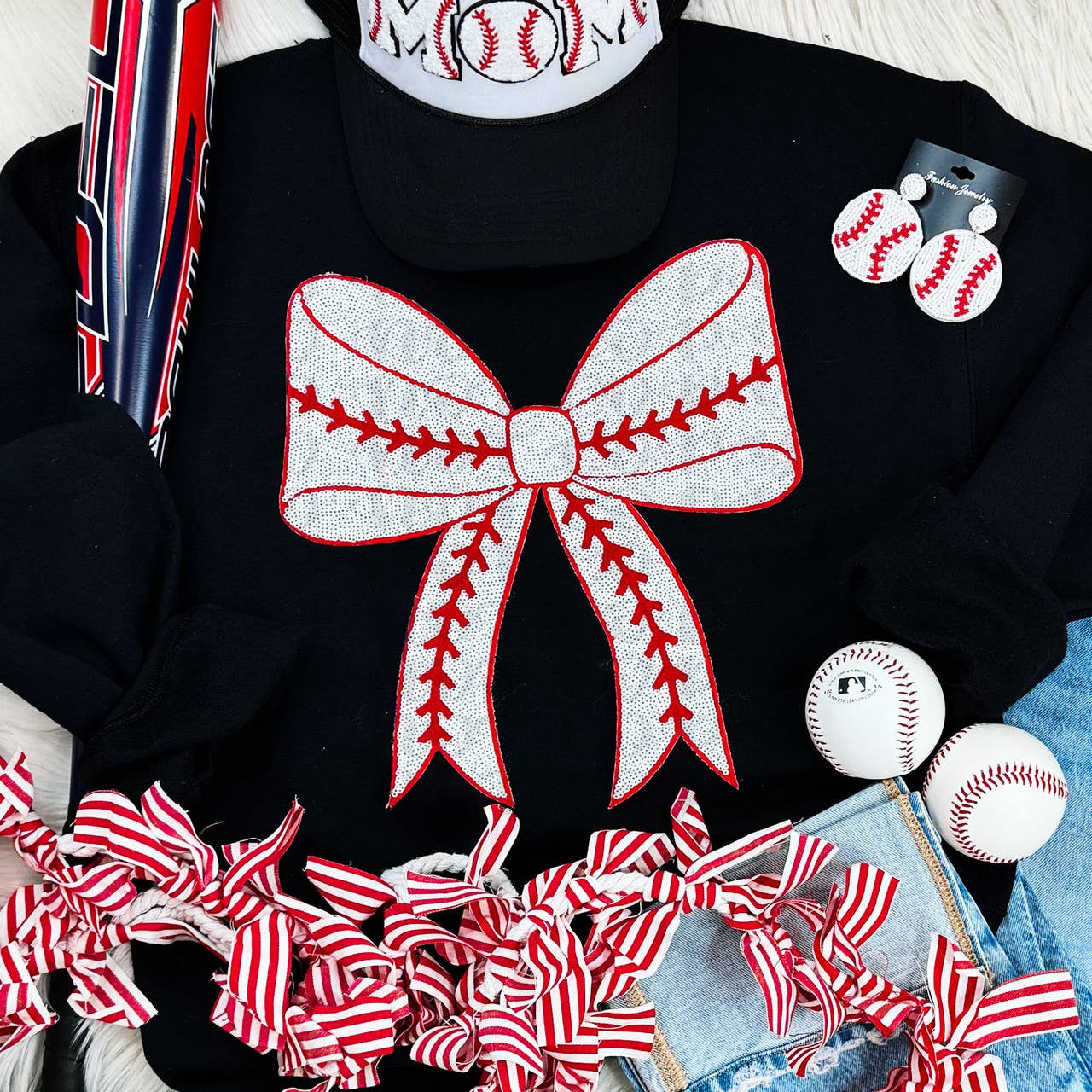 Sequins Baseball Bow Patch