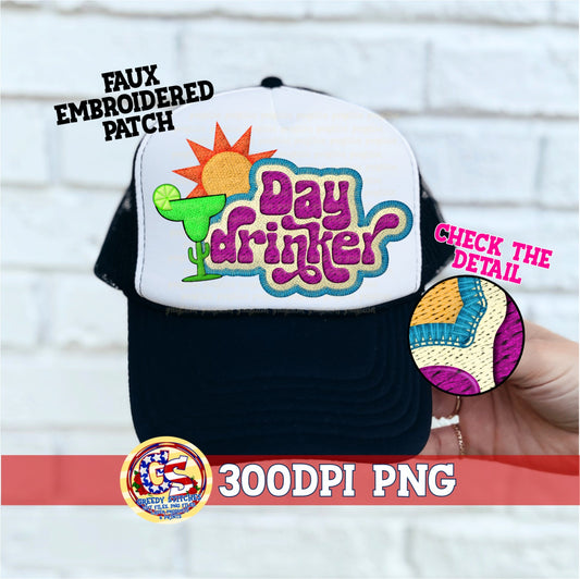 Day Drinker Faux Hat Patch (Direct To Film)