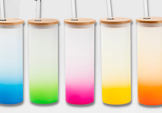25oz Sublimation Frosted Ombre Glass Skinny Tumbler