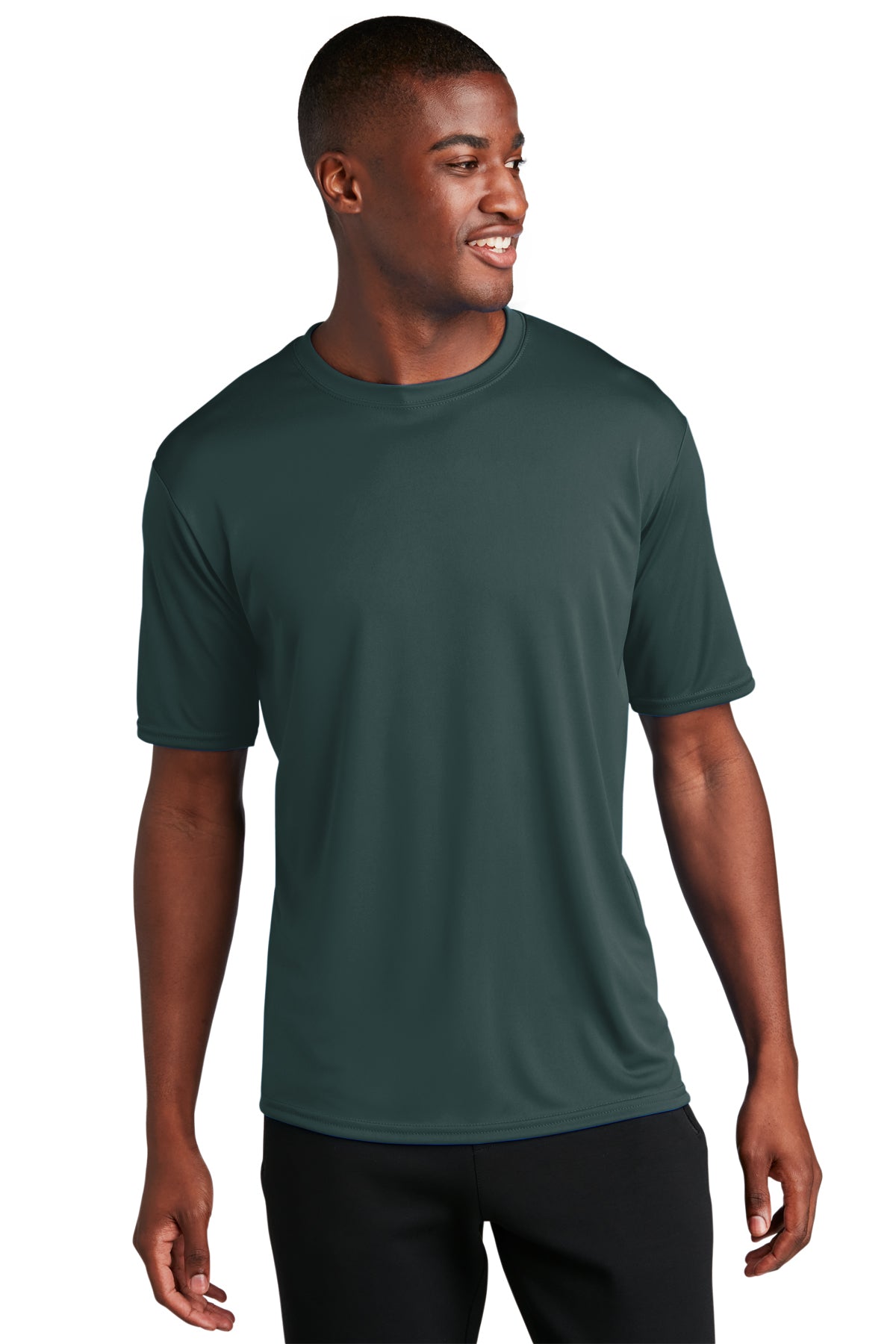 Dark Green Port & Company Short Sleeve Performance Tee
