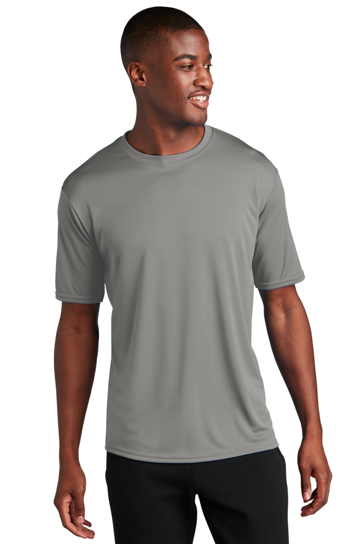 Gray Concrete Port & Company Short Sleeve Performance Tee
