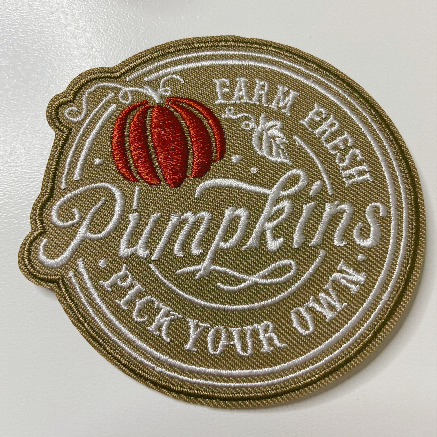 3" Farm Fresh Pick your Pumpkins -  Embroidered Hat Patch