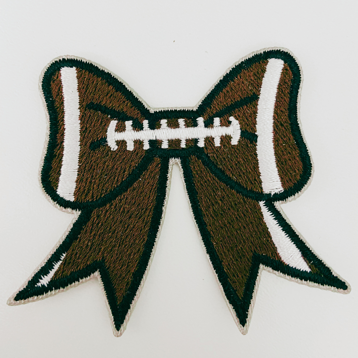 2" Football Bow -  Embroidered Hat Patch