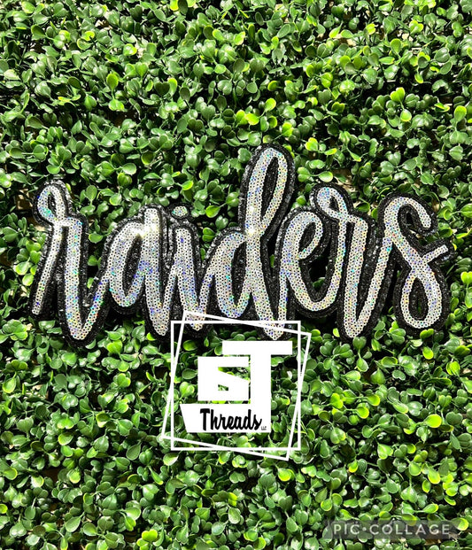 Cursive Sequin Raiders....Patches Only