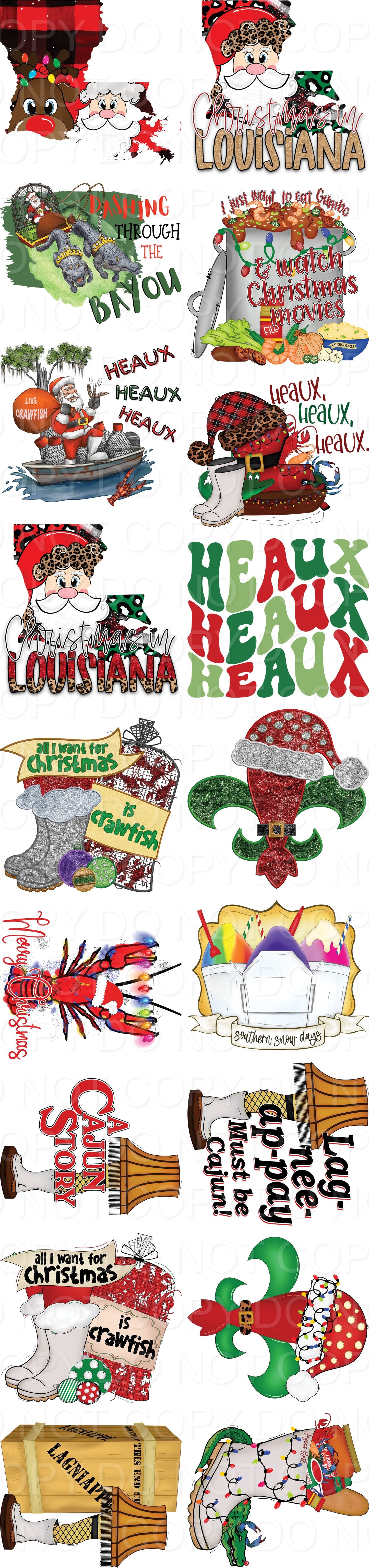 Cajun Christmas Sampler DTF Gang Sheet 95”