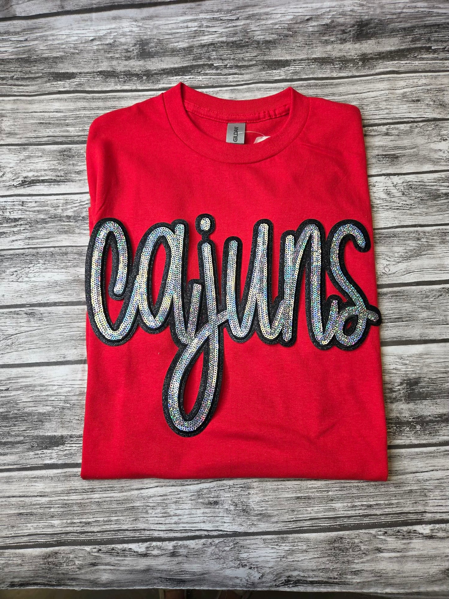 "Cajuns" 11.6"W X 6.5"H Mascot Sequin Patch