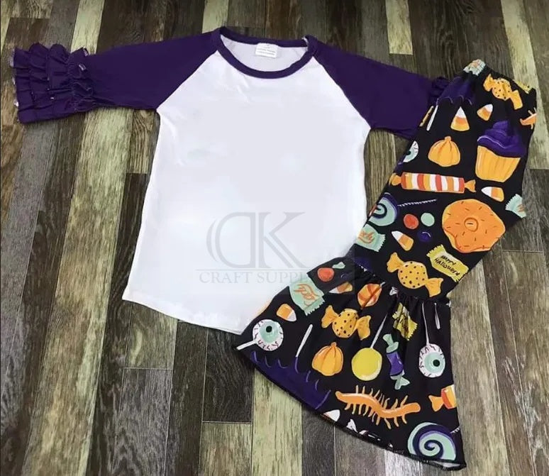 Sublimation Halloween Raglan Bellbottom Outfit