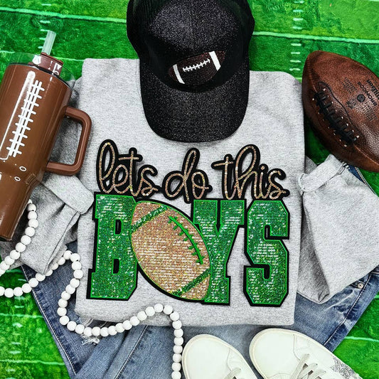 Let's Do This Boys Green/Gold Sequins Patch