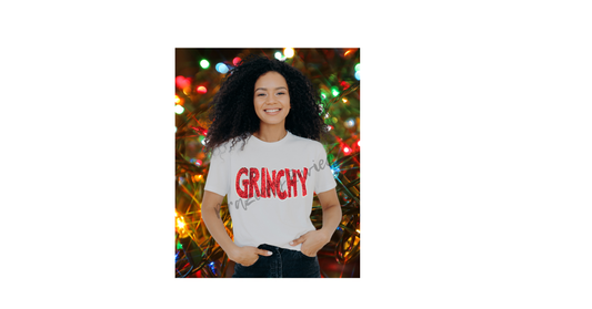 Grinchy Sequins Christmas  Patch- Red