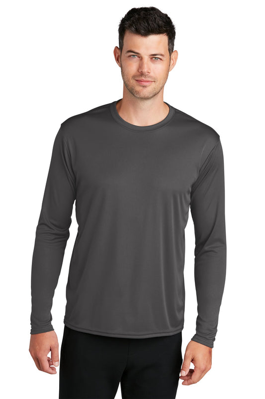 Charcoal Port & Company Long Sleeve Performance Tee
