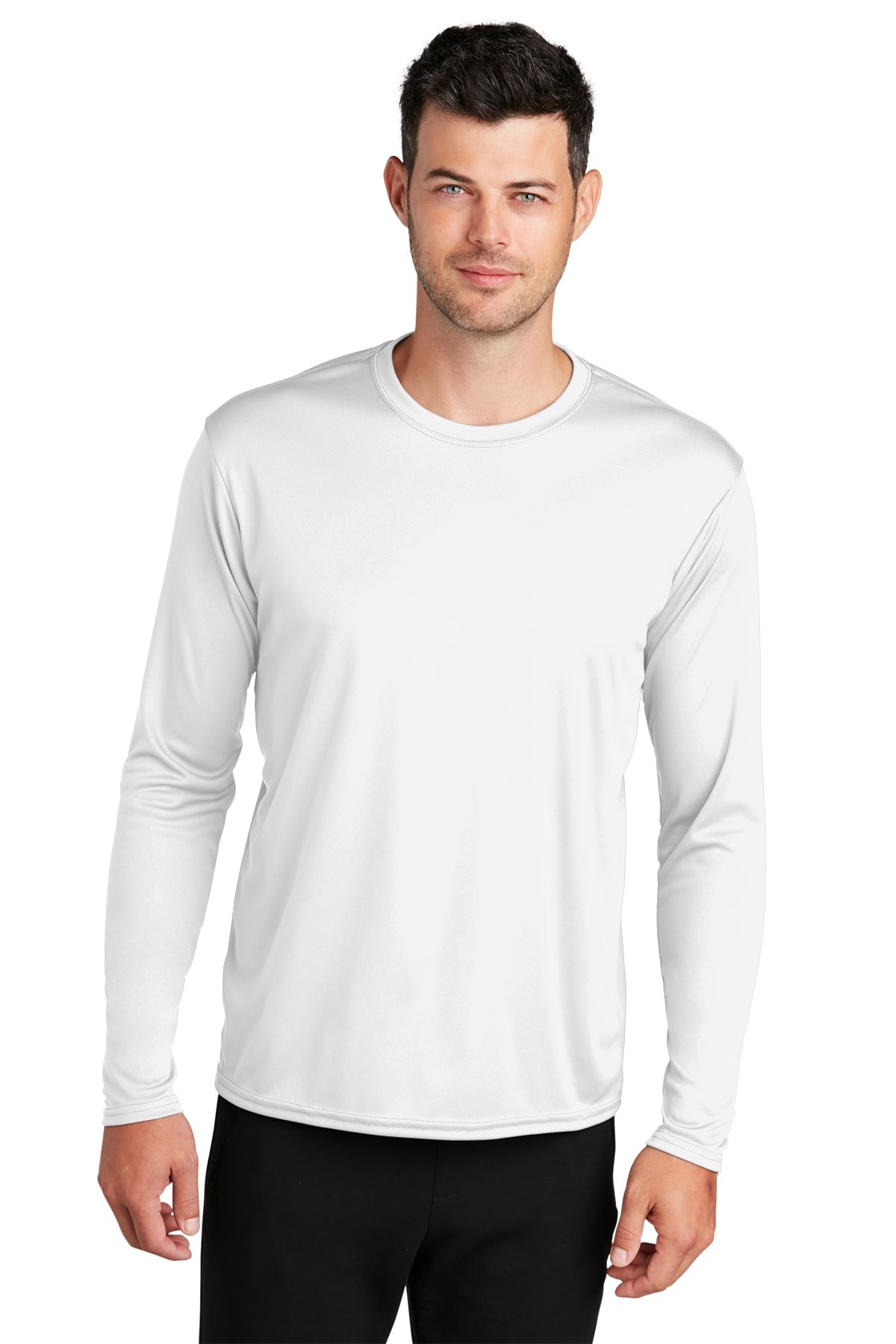 White Port & Company Long Sleeve Performance Tee