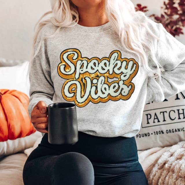 Spooky Vibes Sequins and Chenille Patch