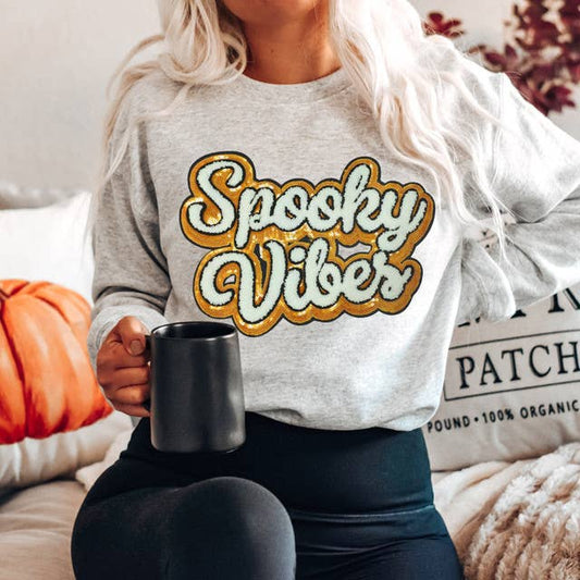 Spooky Vibes Sequins and Chenille Patch