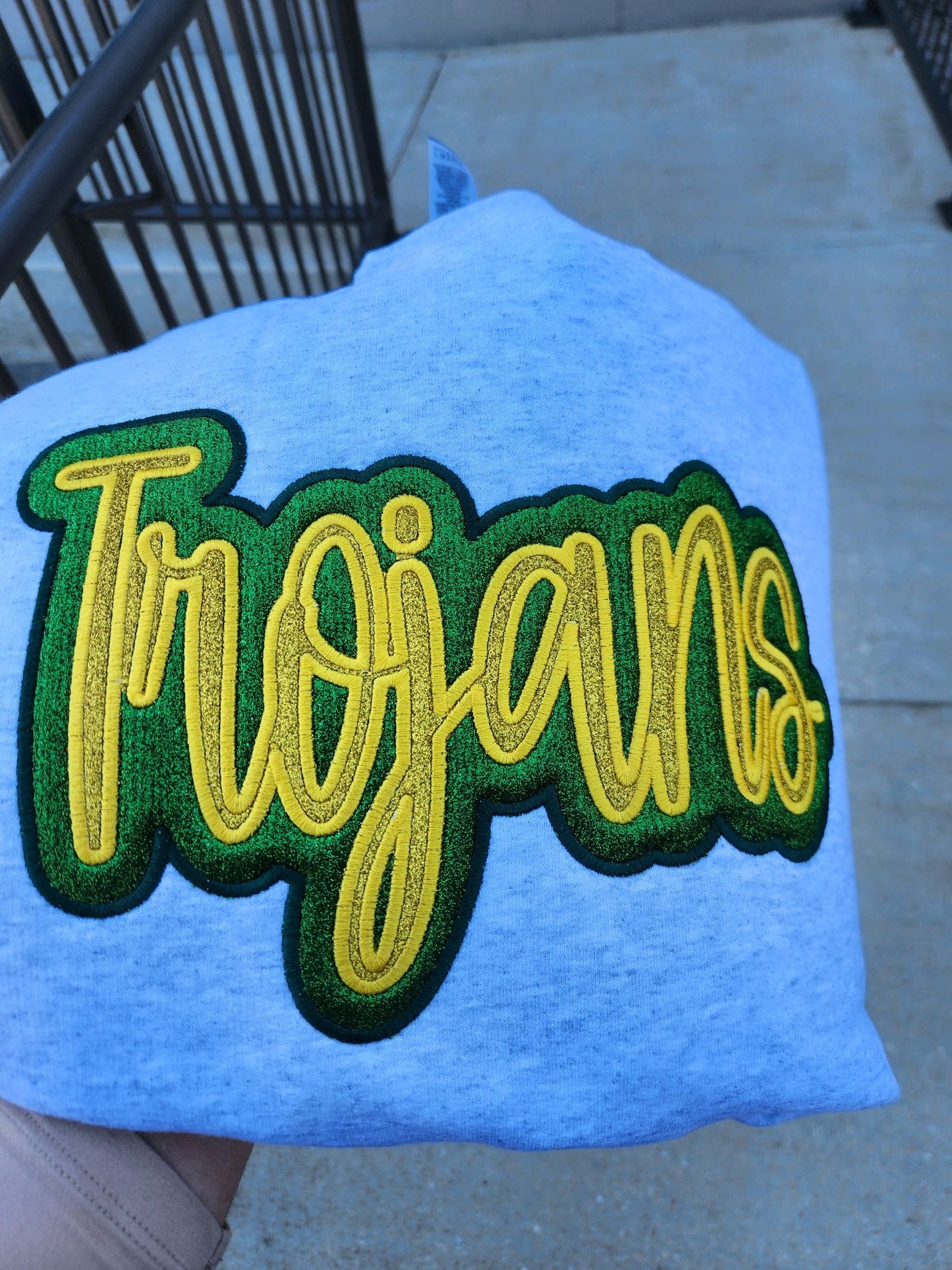 Custom Embroidered Sweatshirt Double Layered Glitter Script