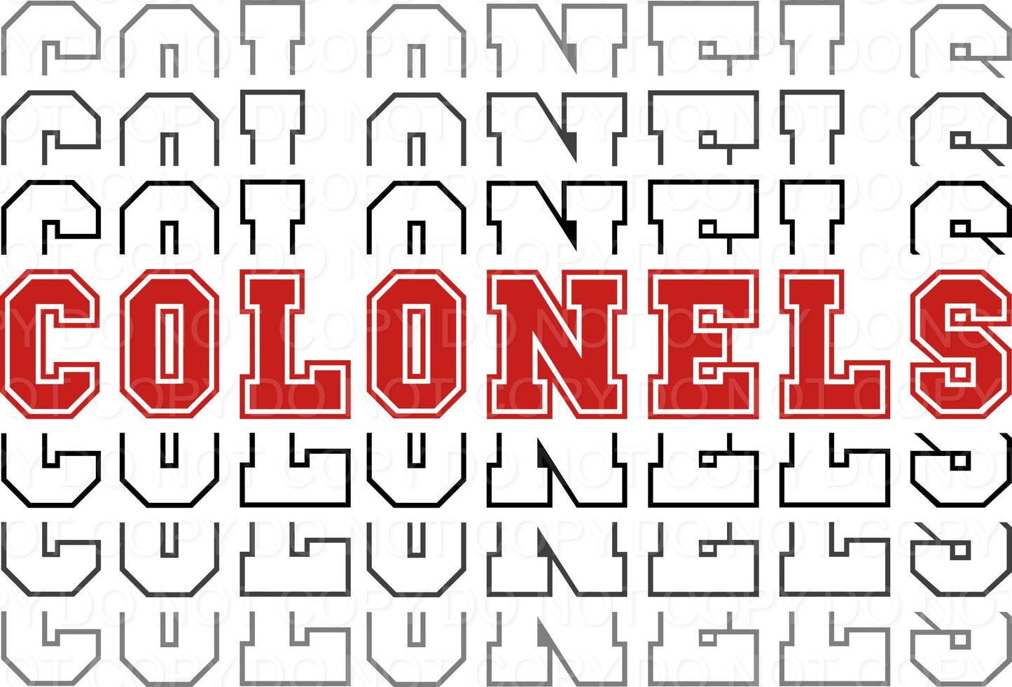 Stacked Colonels with Red Varsity Colonels (Direct To Film)