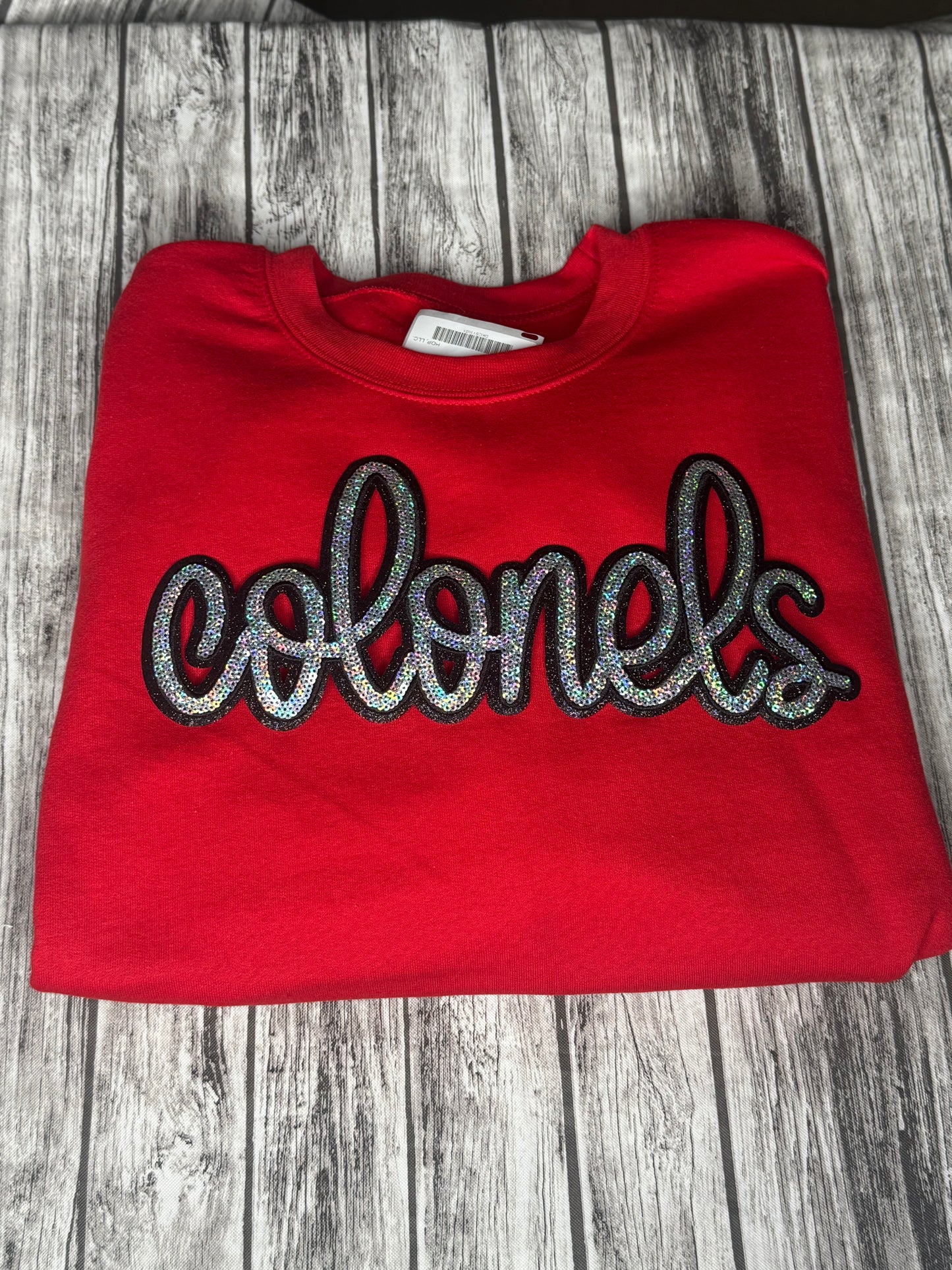 "Colonels" 11.6"W X 6.5"H Mascot Sequin Patch