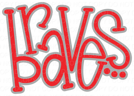 BRAVES GS DOTS RED (Direct To Film)