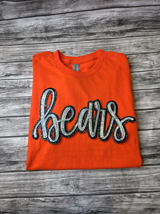 "Bears" 11.6"W X 6.5"H Mascot Sequin Patch