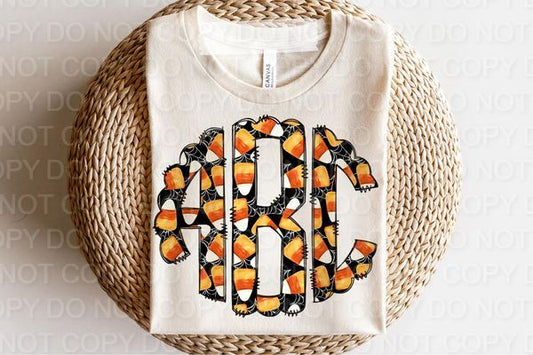 Candy Corn Scallop Monogram (Direct To Film)