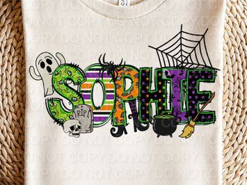 Cute Spooky Halloween Doodle with Elements 2023 (Direct To Film)
