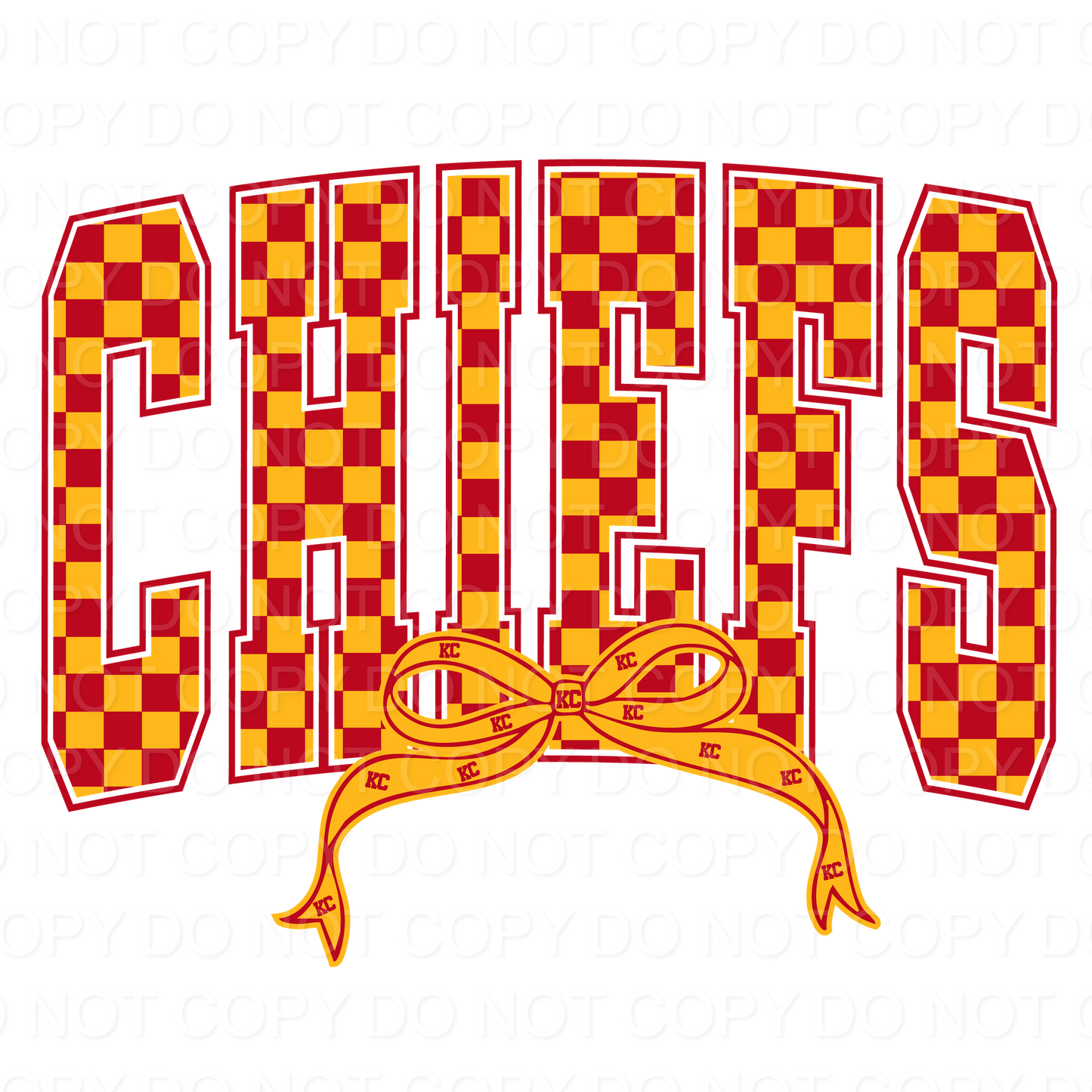 Checkered Chiefs with Bow (Direct To Film)