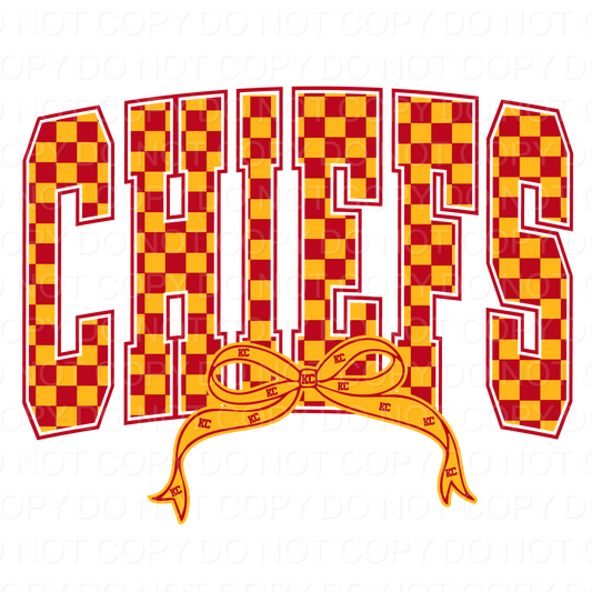Checkered Chiefs with Bow (Direct To Film)