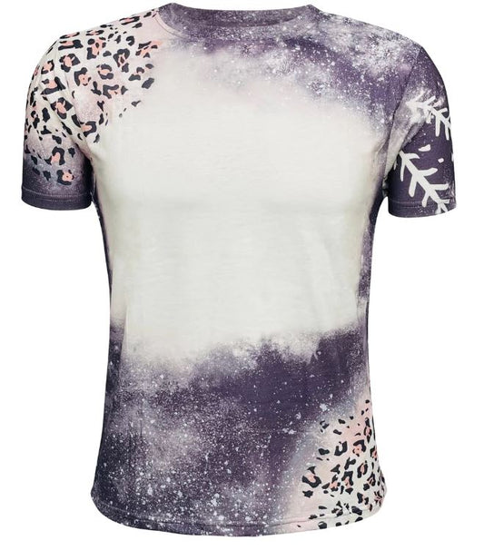 Sublimation CHEETAH BASEBALL BLANK FAUX BLEACHED TOP