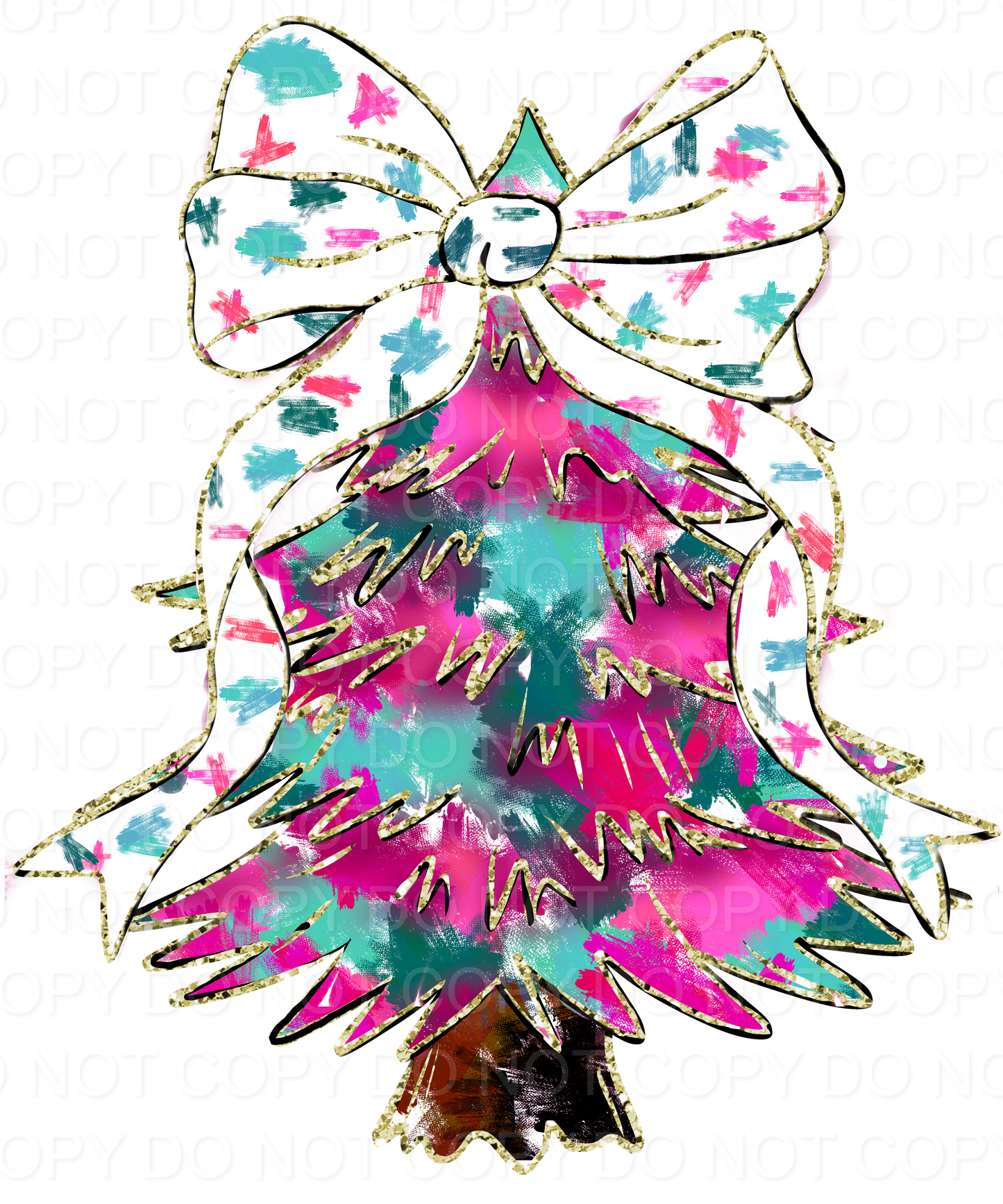 Christmas Tree with White Bow (Direct To Film)