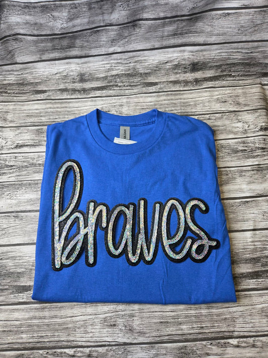 "Braves" 11.6"W X 6.5"H Mascot Sequin Patch