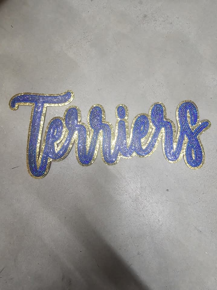 Terriers Cursive Sequin Patch