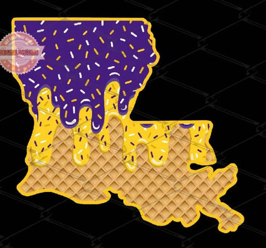 Louisiana Sprinkle Drop Purple & Gold Tigers Baseball (Direct To Film)
