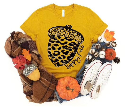 Leopard Acorn Happy Fall Single Color (Adult)