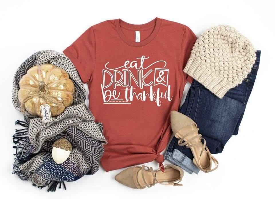 Eat Drink Be Thankful Single Color (Adult)