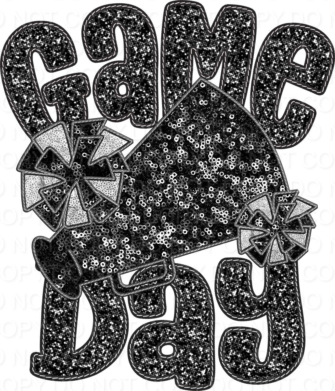 Faux Sequin Bubble Font Game Day with Cheer (Direct To Film)