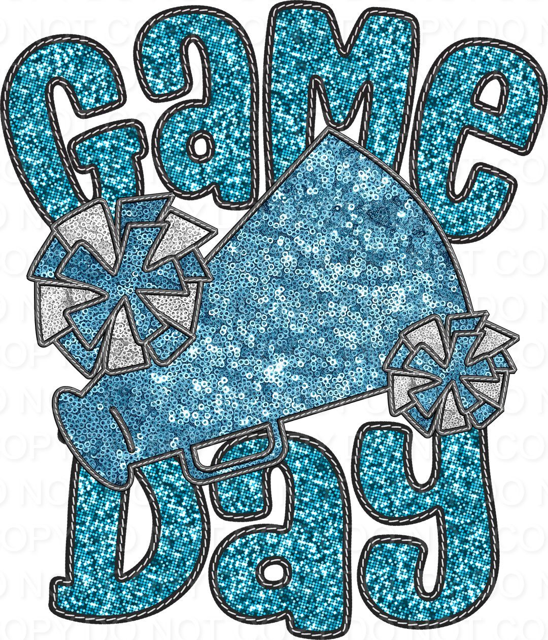 Faux Sequin Bubble Font Game Day with Cheer (Direct To Film)