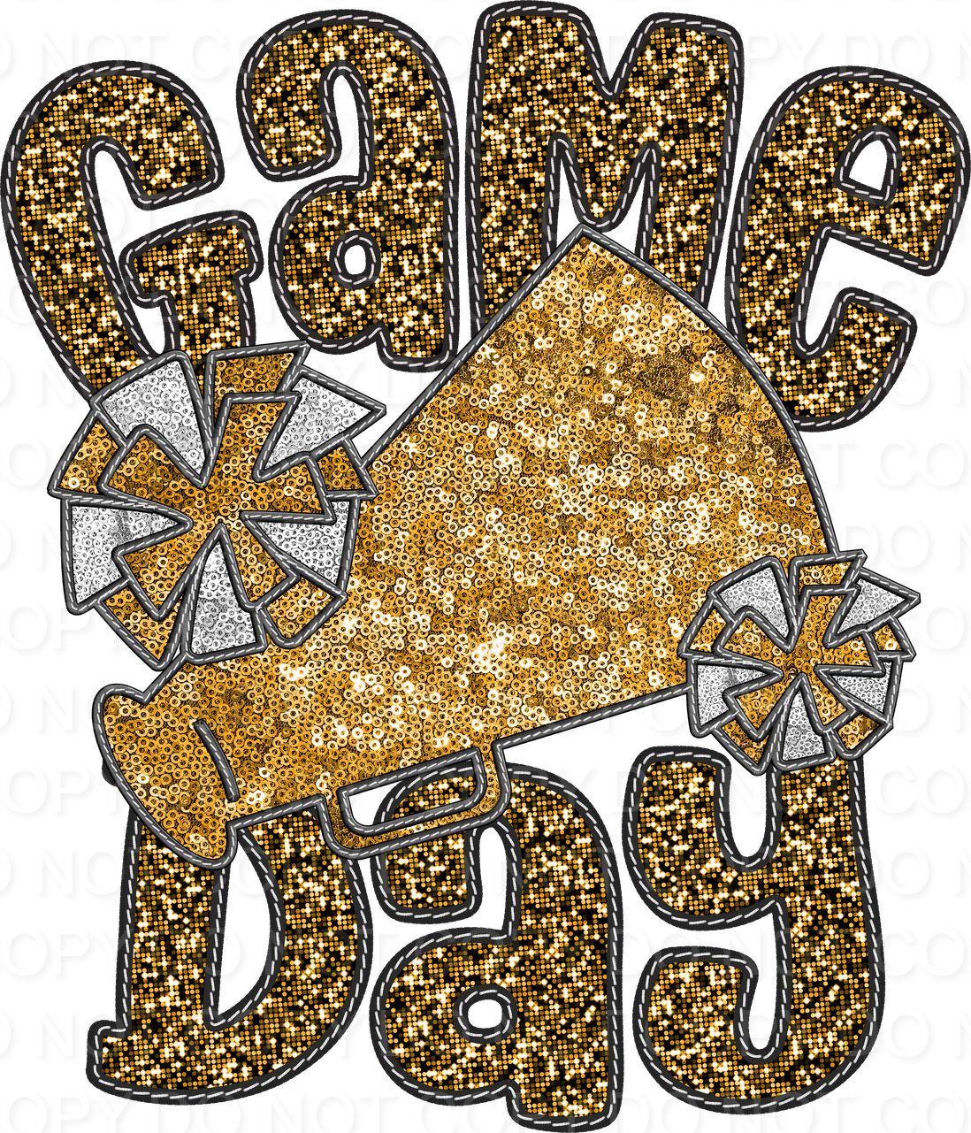 Faux Sequin Bubble Font Game Day with Cheer (Direct To Film)