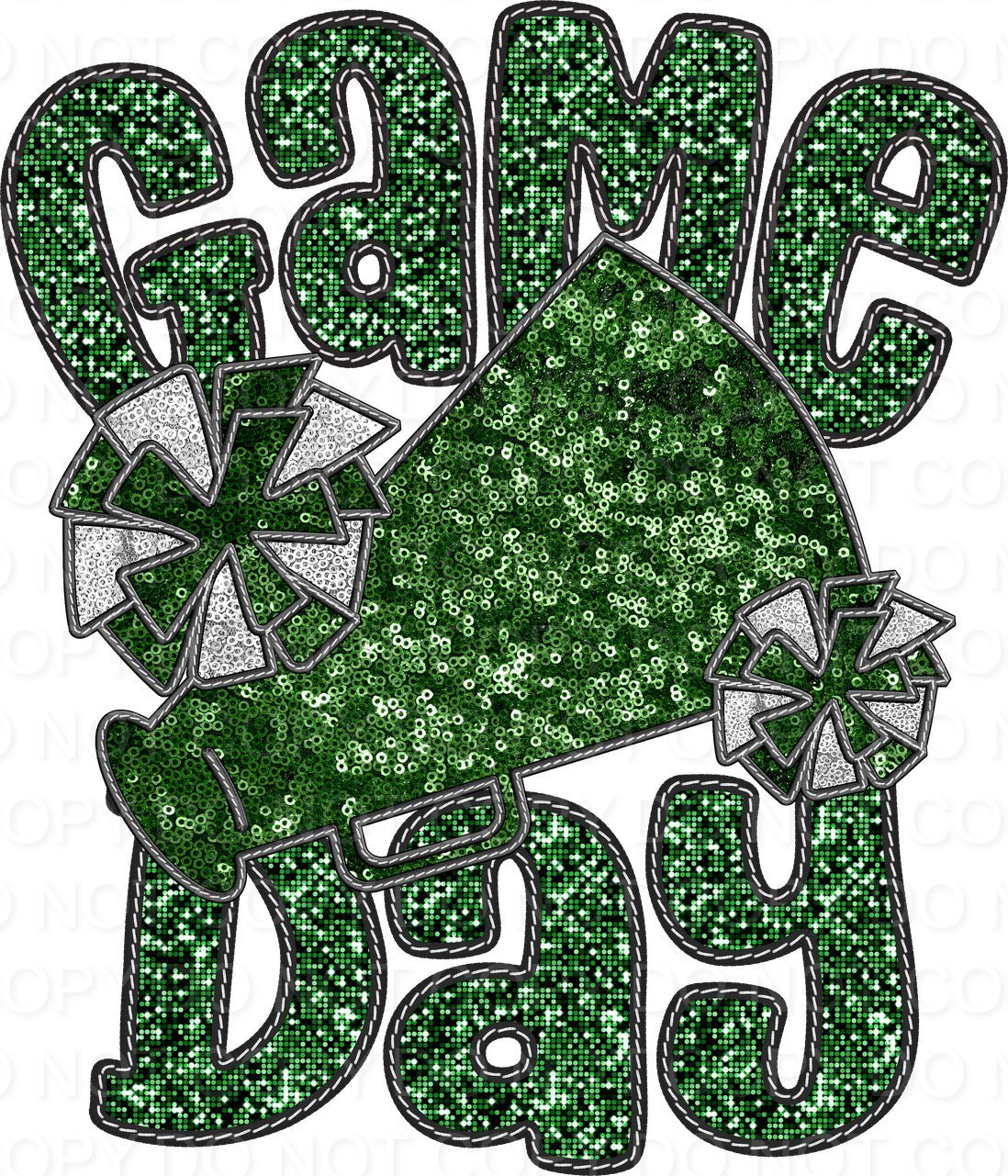 Faux Sequin Bubble Font Game Day with Cheer (Direct To Film)
