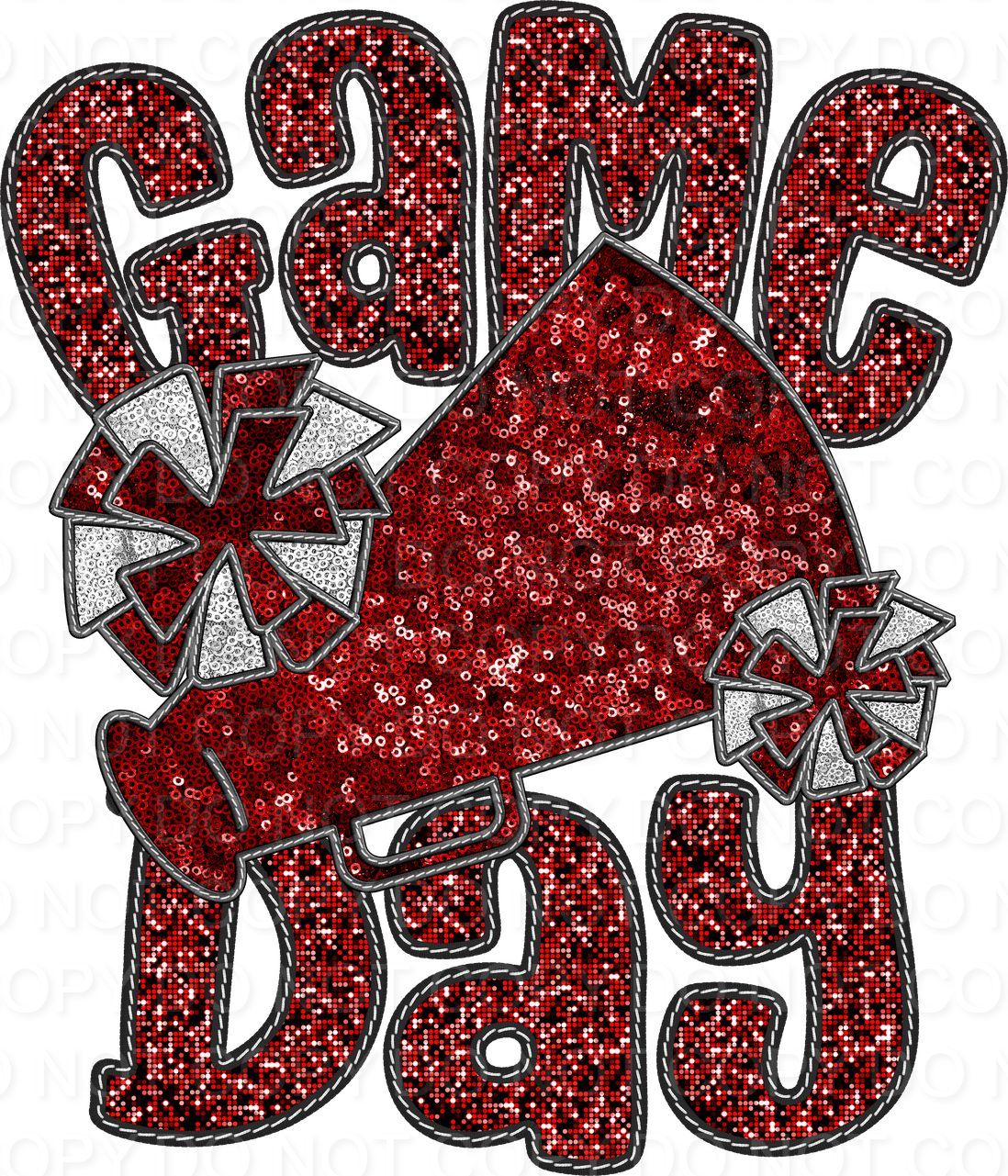 Faux Sequin Bubble Font Game Day with Cheer (Direct To Film)