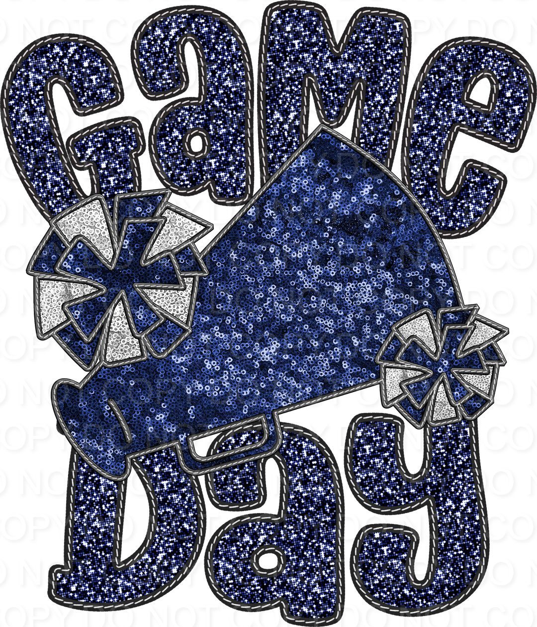 Faux Sequin Bubble Font Game Day with Cheer (Direct To Film)