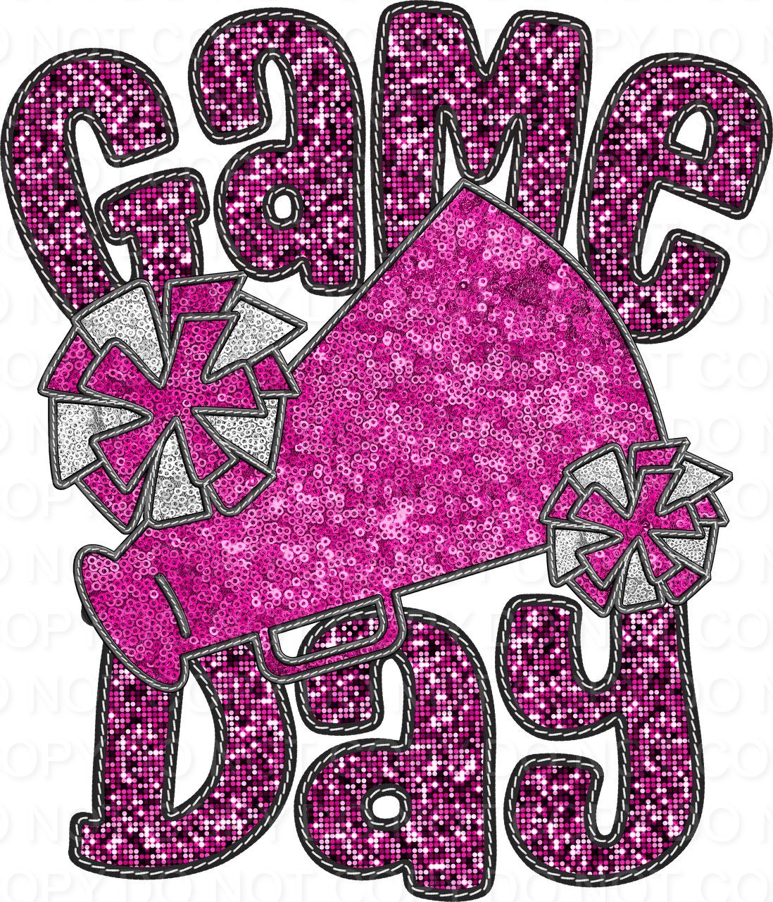 Faux Sequin Bubble Font Game Day with Cheer (Direct To Film)