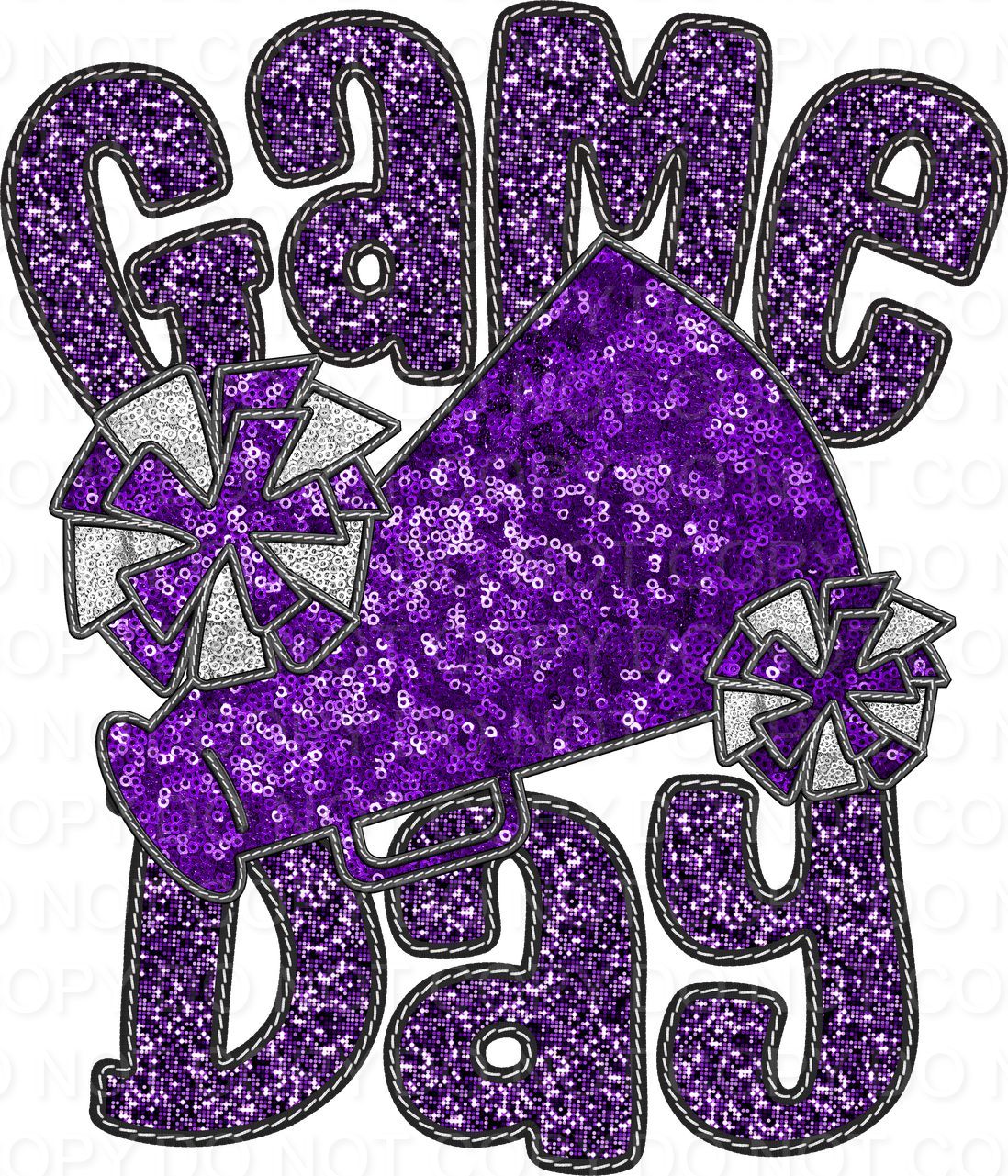 Faux Sequin Bubble Font Game Day with Cheer (Direct To Film)