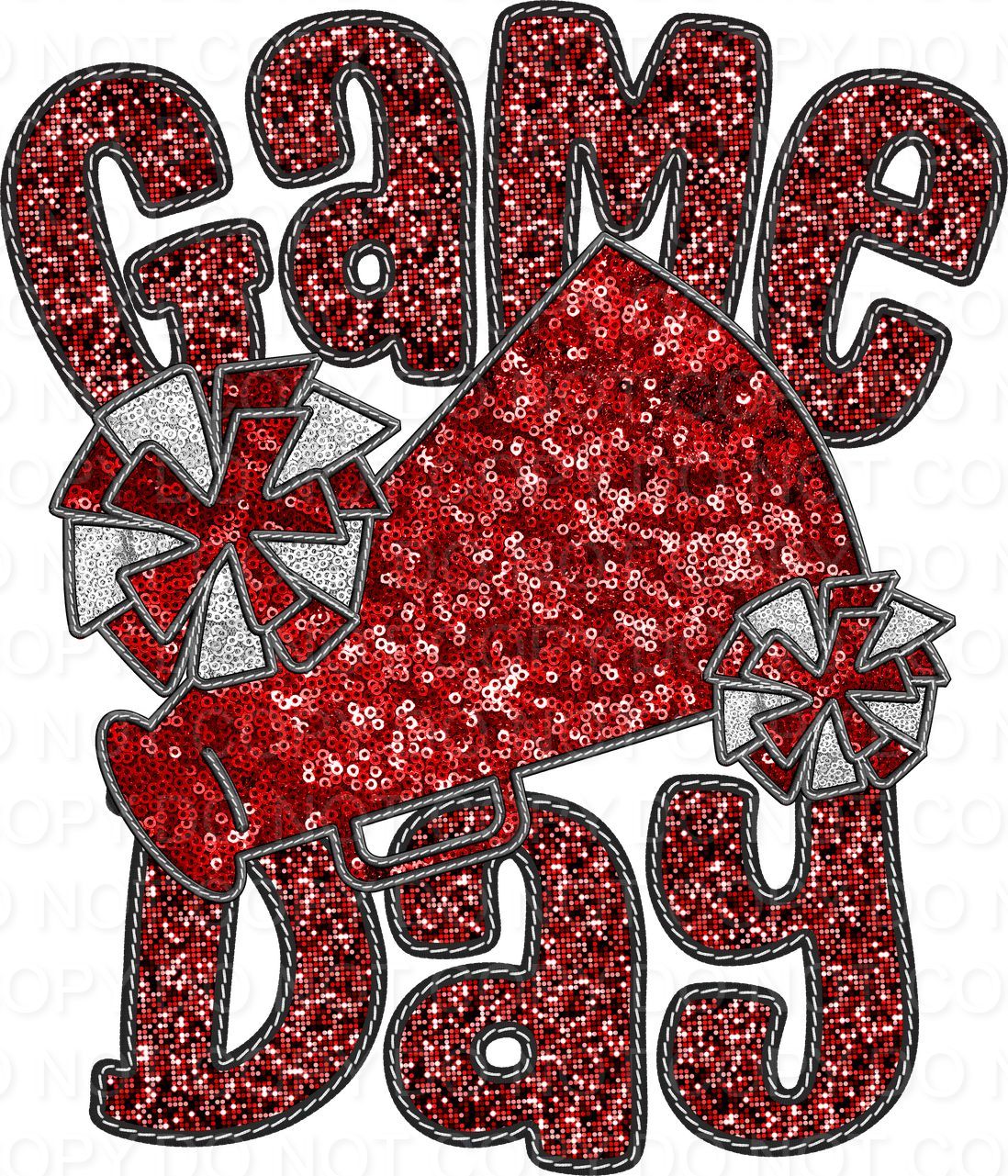 Faux Sequin Bubble Font Game Day with Cheer (Direct To Film)